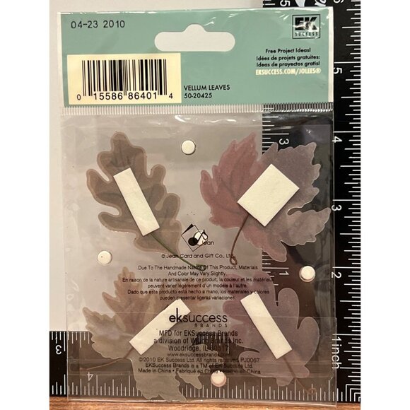 2010 Jolees Boutique Vellum Leaves 50-20425 Dimensional Stickers EMBELLISHMENT - Picture 2 of 3